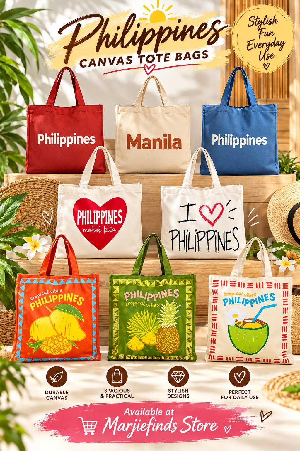 Kultura Canvas Tote Bag – Filipino-Inspired Design