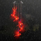 Solar Cardinal Wind Chime with LED Light - Outdoor Garden Decor