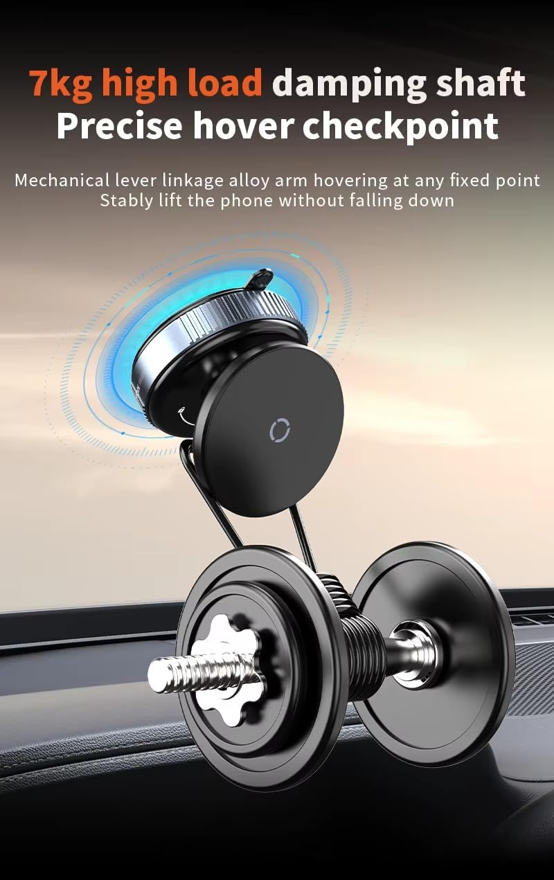 Car Phone Holder, Upgraded 360° Adjustable Vacuum Suction 20X Magnets