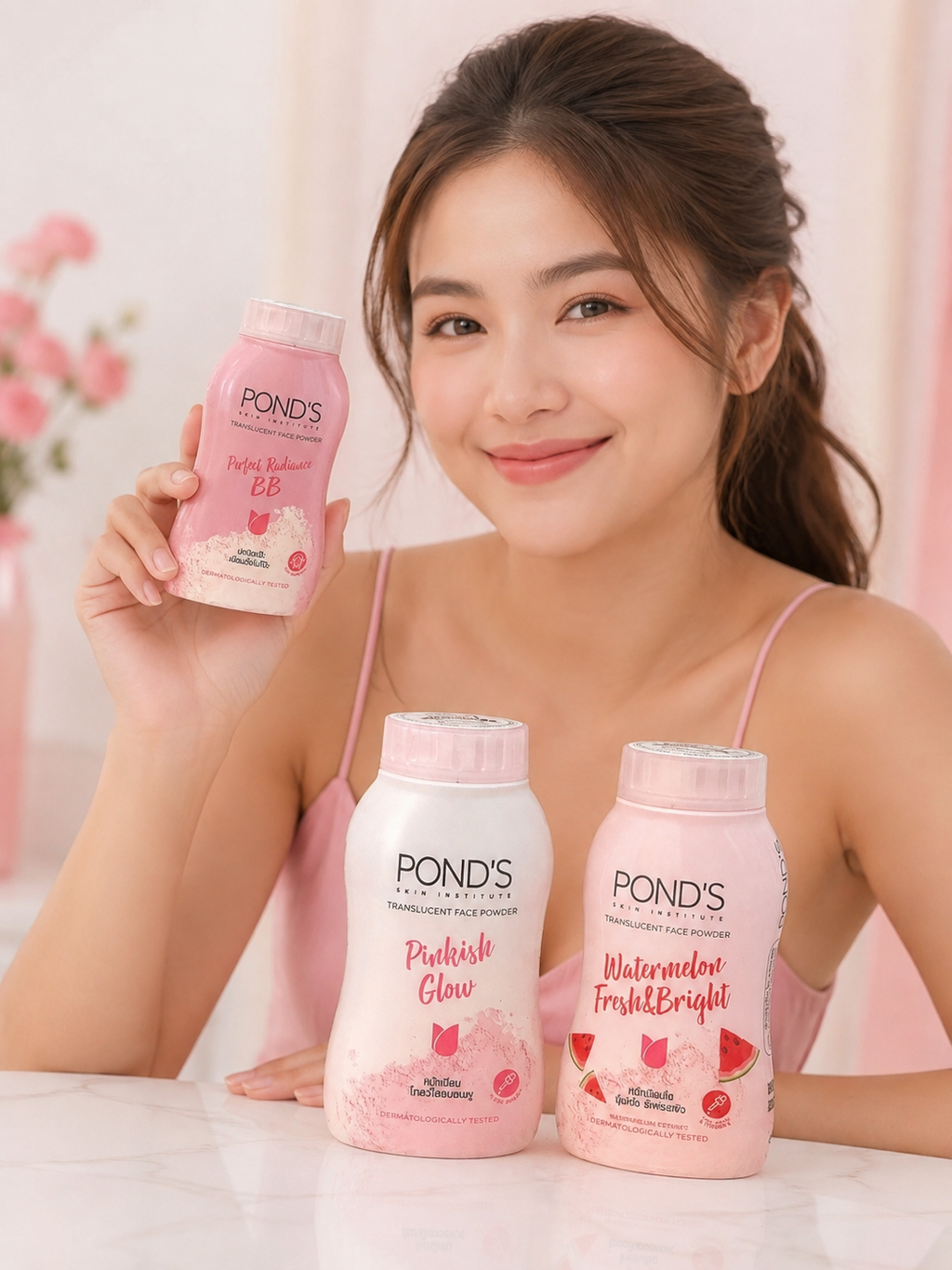 Pond's Translucent Face Powder (Perfect Radiance BB, Pinkish Glow, Watermelon Fresh & Bright)