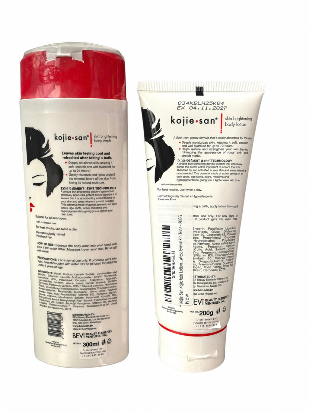 Kojie San Skin Nourishing Body Wash & Body Lotion Set - Glow & Hydrating Duo