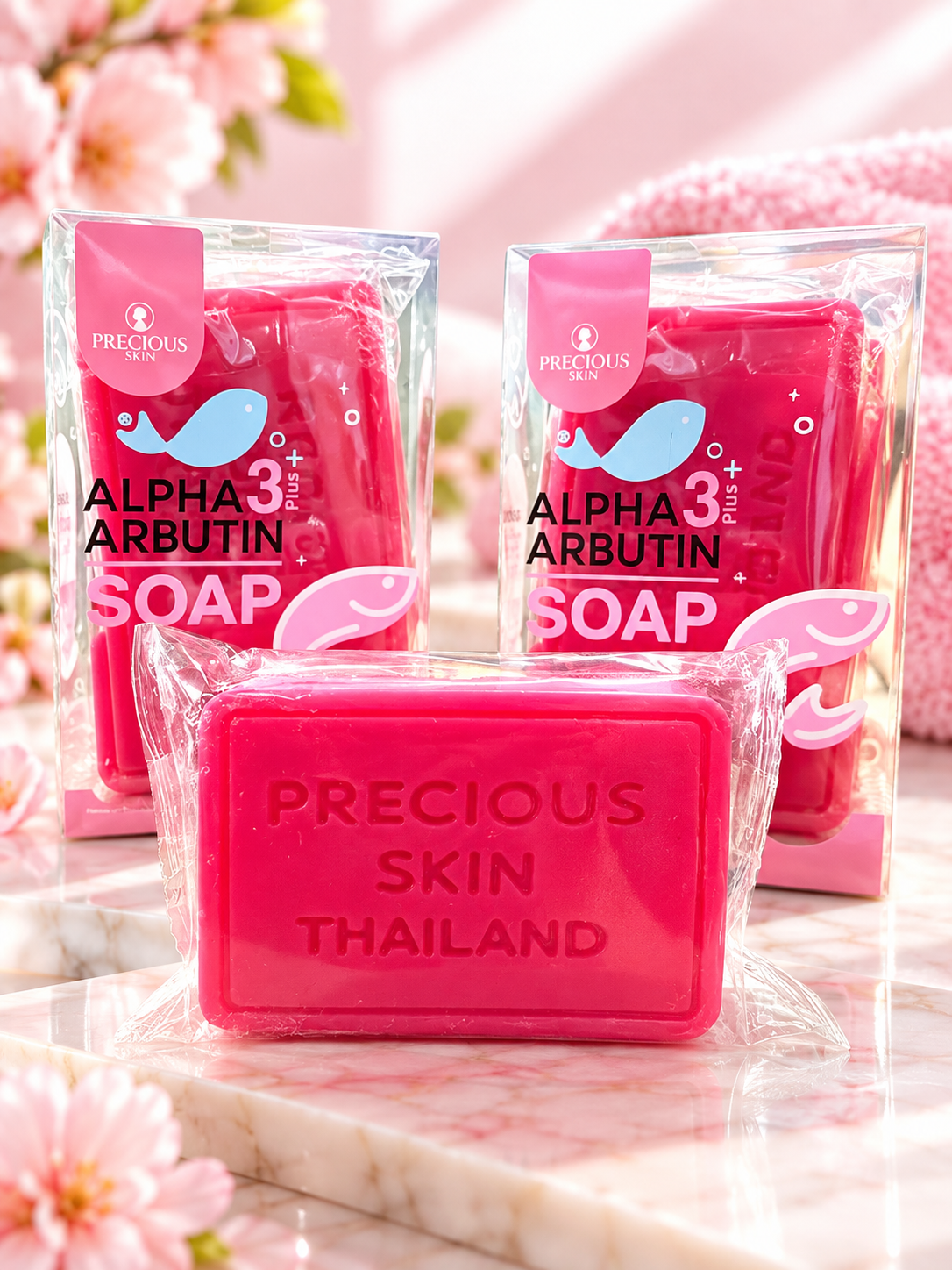 Precious Skin Thailand Alpha Arbutin 3+ Collagen Brightening Soap (80g) ✨ Glow Face & Body Bar