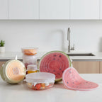 Silicone Stretch Lids 6-Pack - Reusable Airtight Food Covers