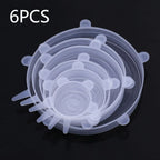 Silicone Stretch Lids 6-Pack - Reusable Airtight Food Covers