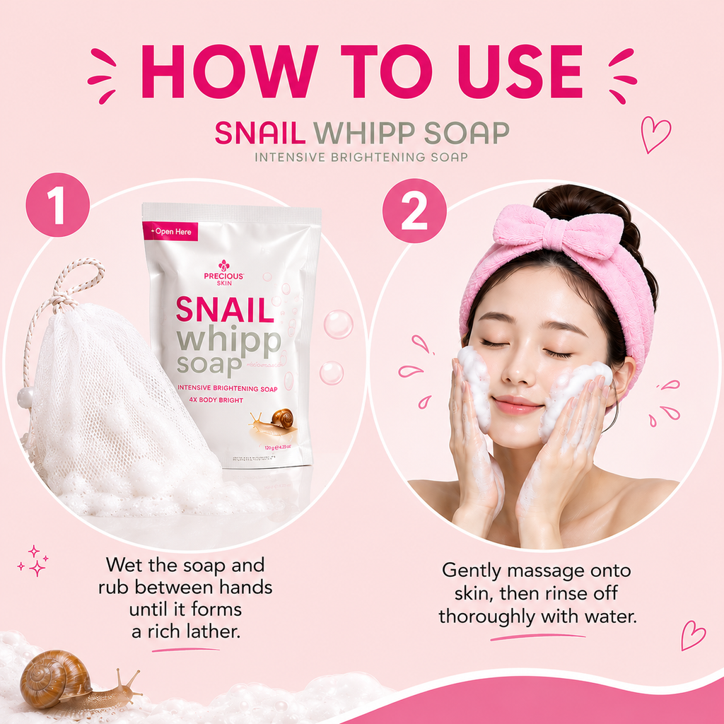 Snail Whipp Soap Bar with Foaming Mesh Net – 120g