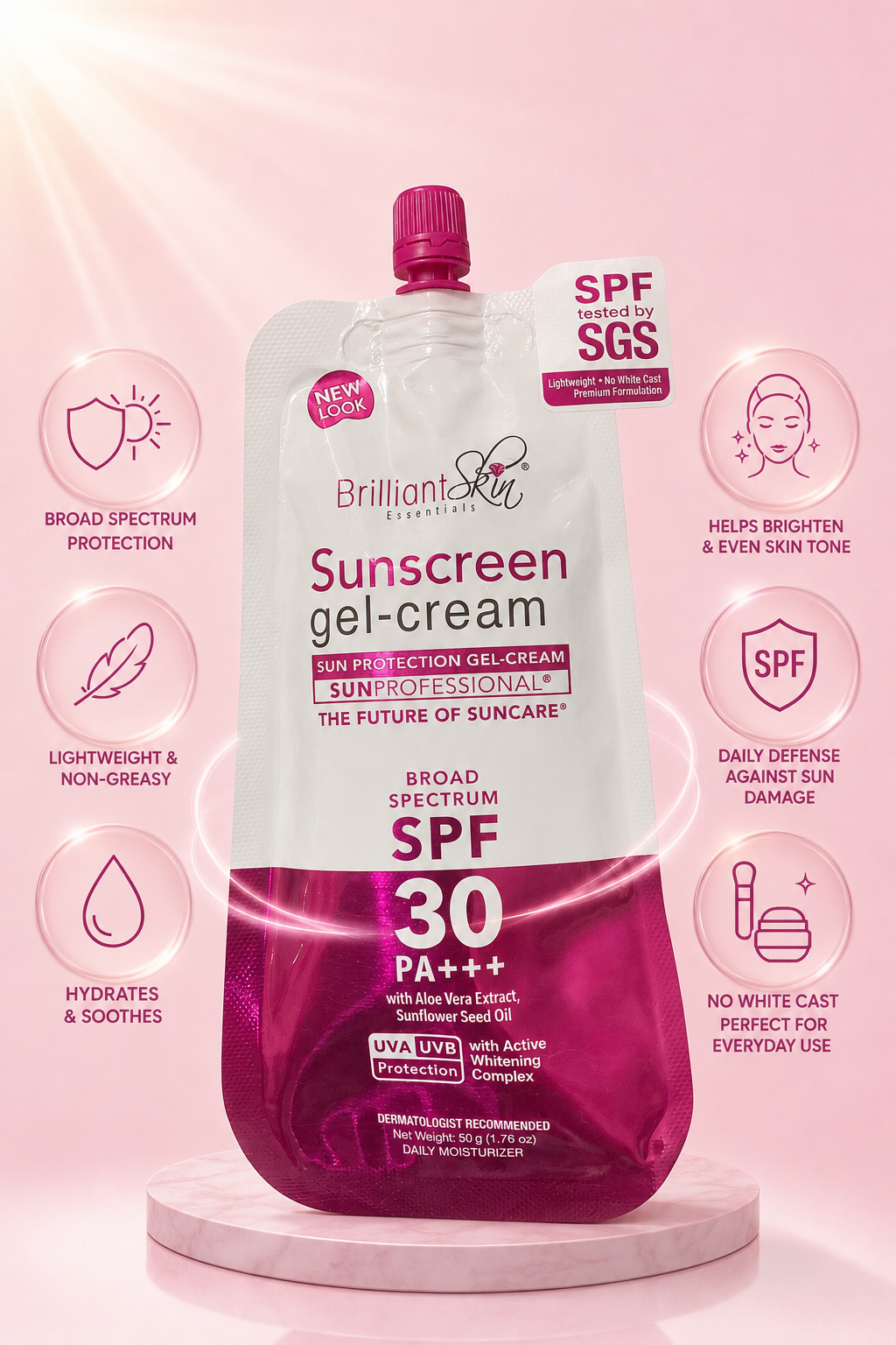 Brilliant Skin Essentials Sunscreen Gel-Cream SPF 30 PA+++ (50g)