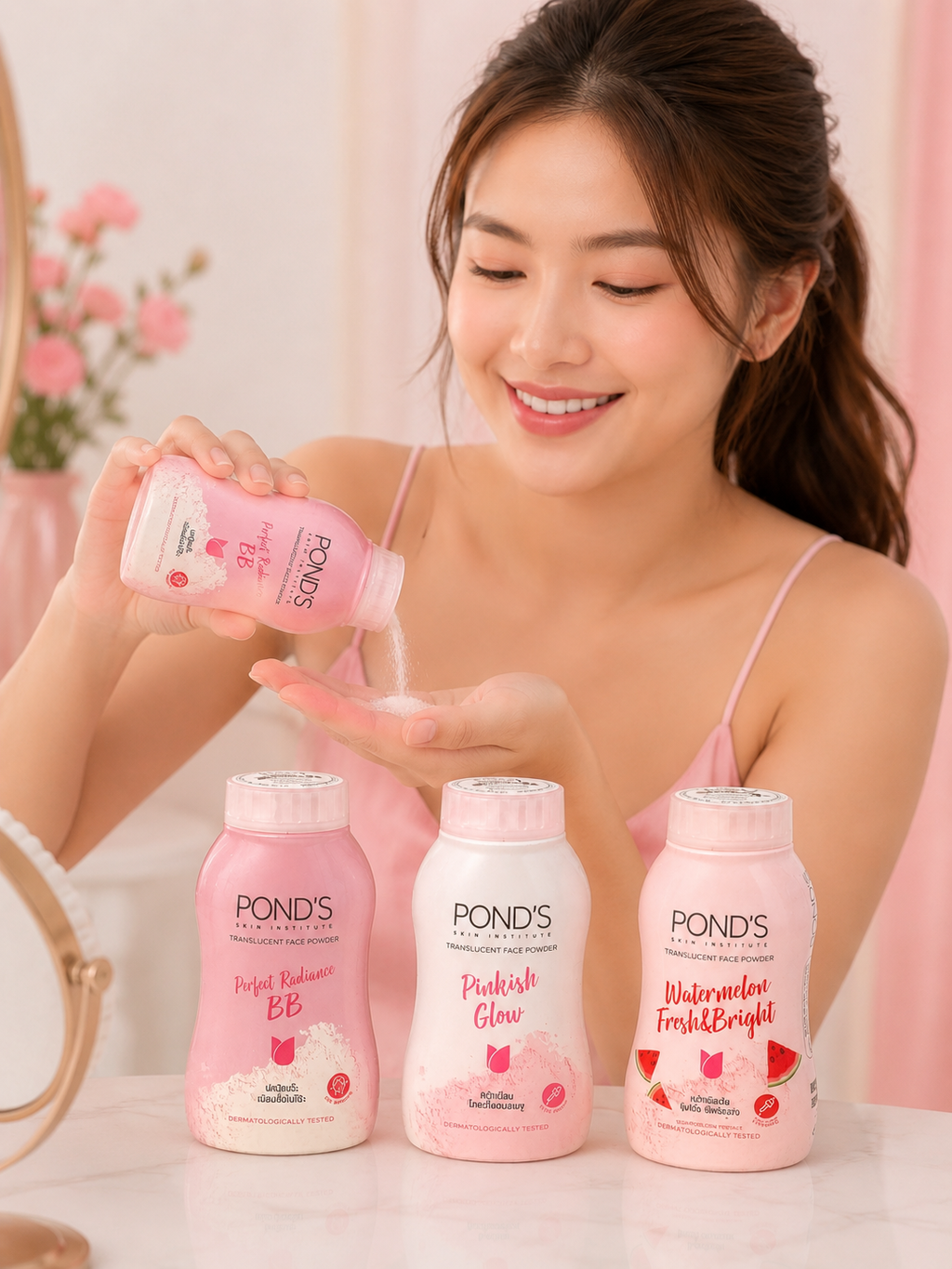 Pond's Translucent Face Powder (Perfect Radiance BB, Pinkish Glow, Watermelon Fresh & Bright)