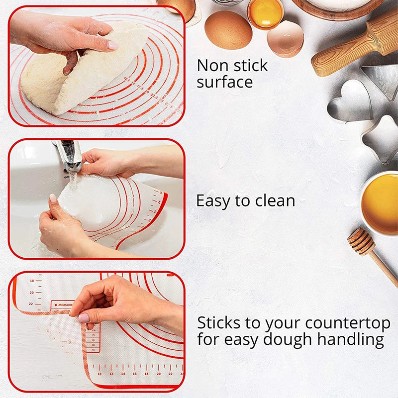 Silicone Baking Mat Large - Nonstick Pastry Rolling Surface
