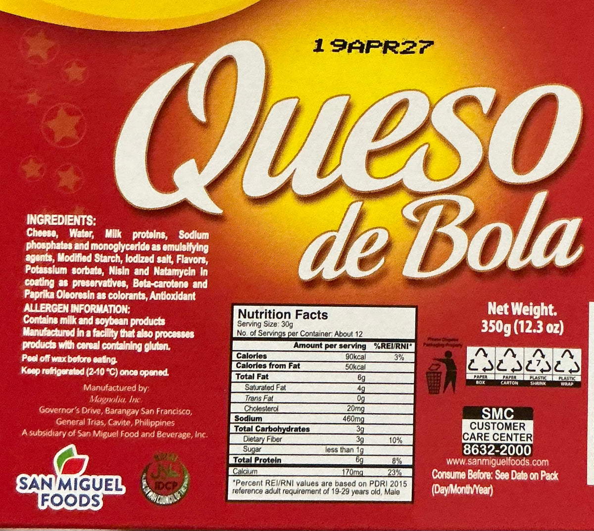 Magnolia Queso de Bola Edam Cheese 350g