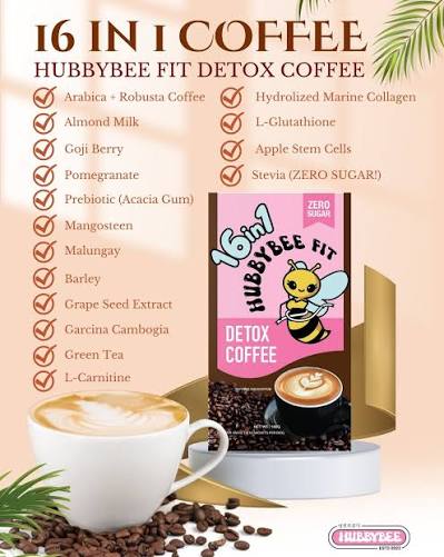 HubbyBee Fit 16-in-1 Premium Coffee Blend with Collagen & Superfoods (10 Sachets)
