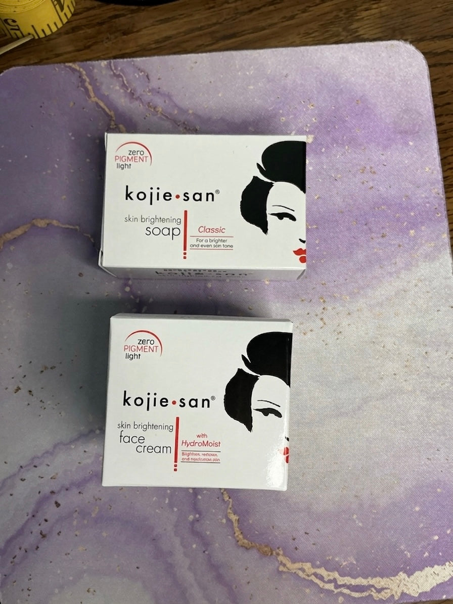 Kojie-San Brightening Soap & Face Cream Duo