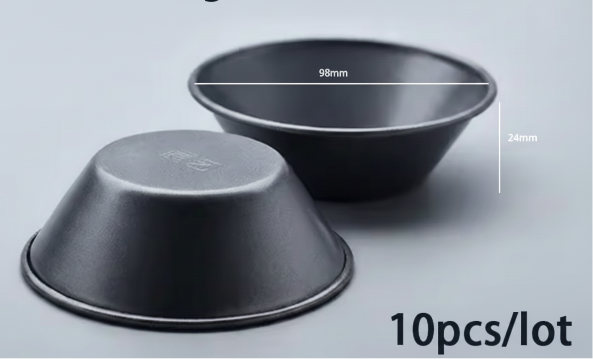 Portuguese Egg Tart Molds - 10-Pack Aluminum Baking Cups