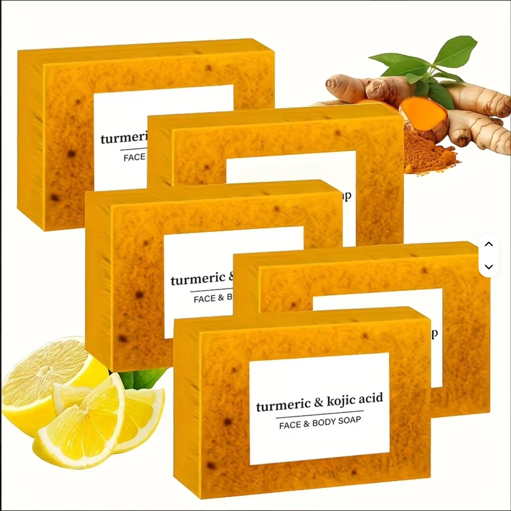 Natural Vegan Turmeric & Kojic Acid Soap – Brightening & Anti-Acne Bar, 100g