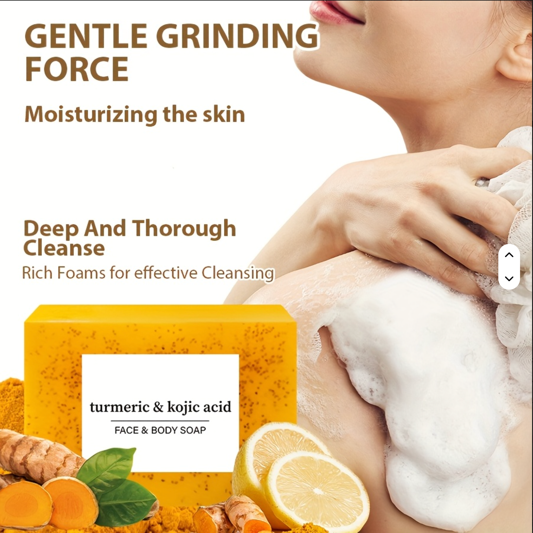 Natural Vegan Turmeric & Kojic Acid Soap – Brightening & Anti-Acne Bar, 100g