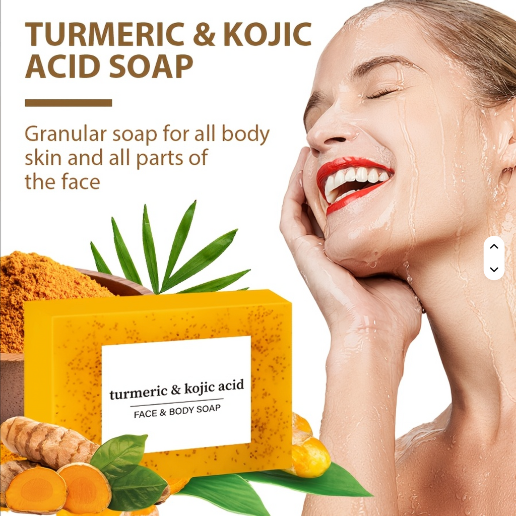 Natural Vegan Turmeric & Kojic Acid Soap – Brightening & Anti-Acne Bar, 100g