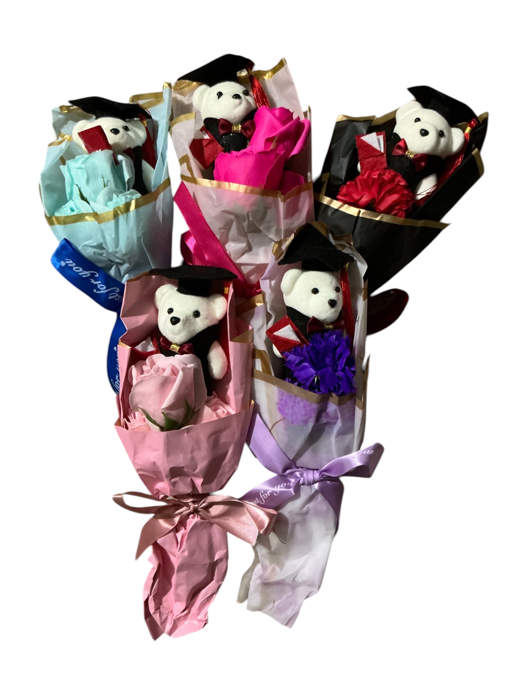 Graduation Gift Bear Flower Bouquet