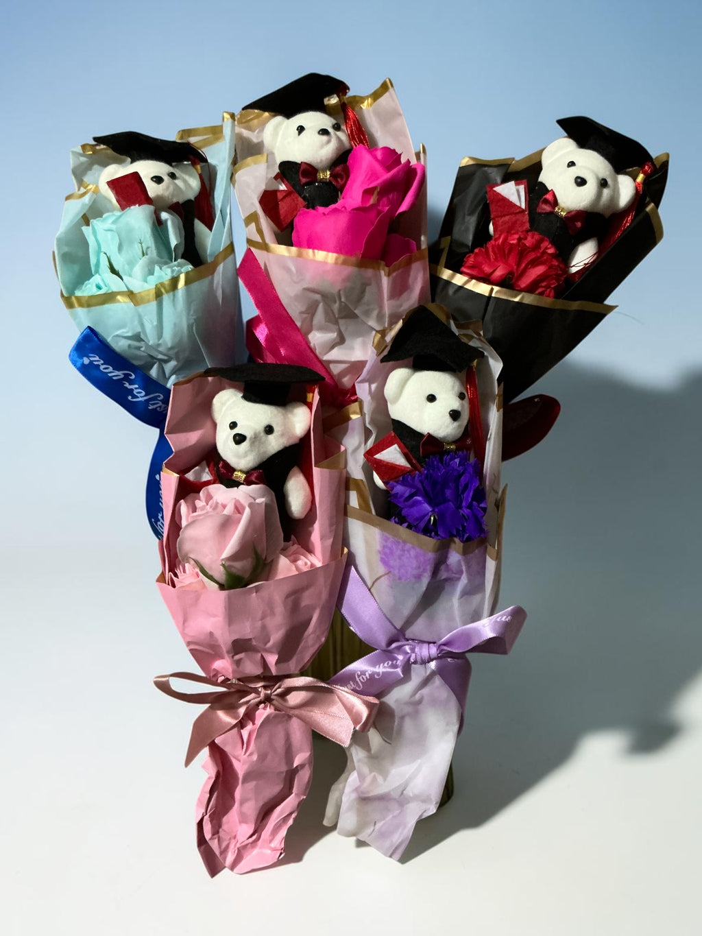 Graduation Gift Bear Flower Bouquet
