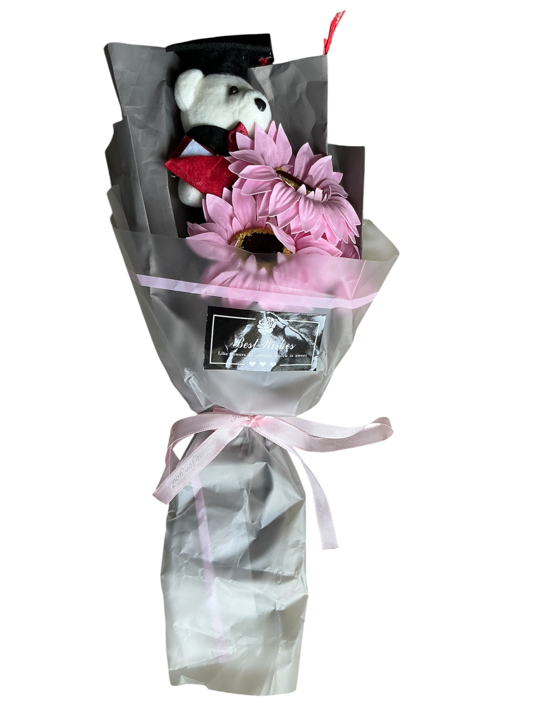 Graduation Gift Bear Flower Bouquet