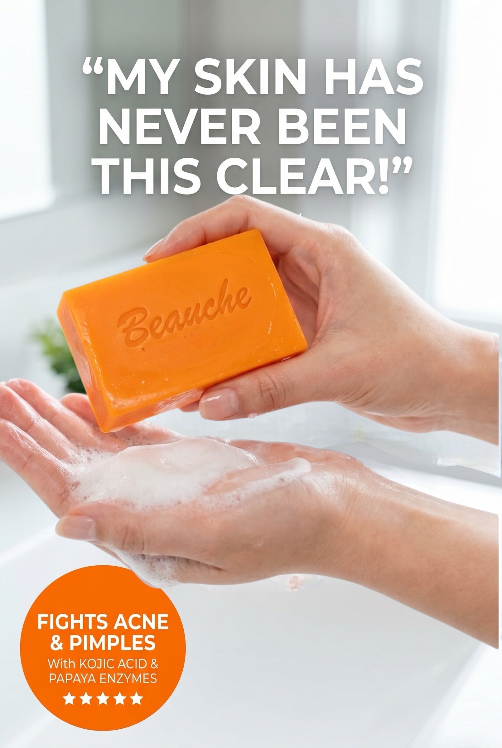 Beauche Papaya Beauty Bar – Skin Brightening Soap, 90g