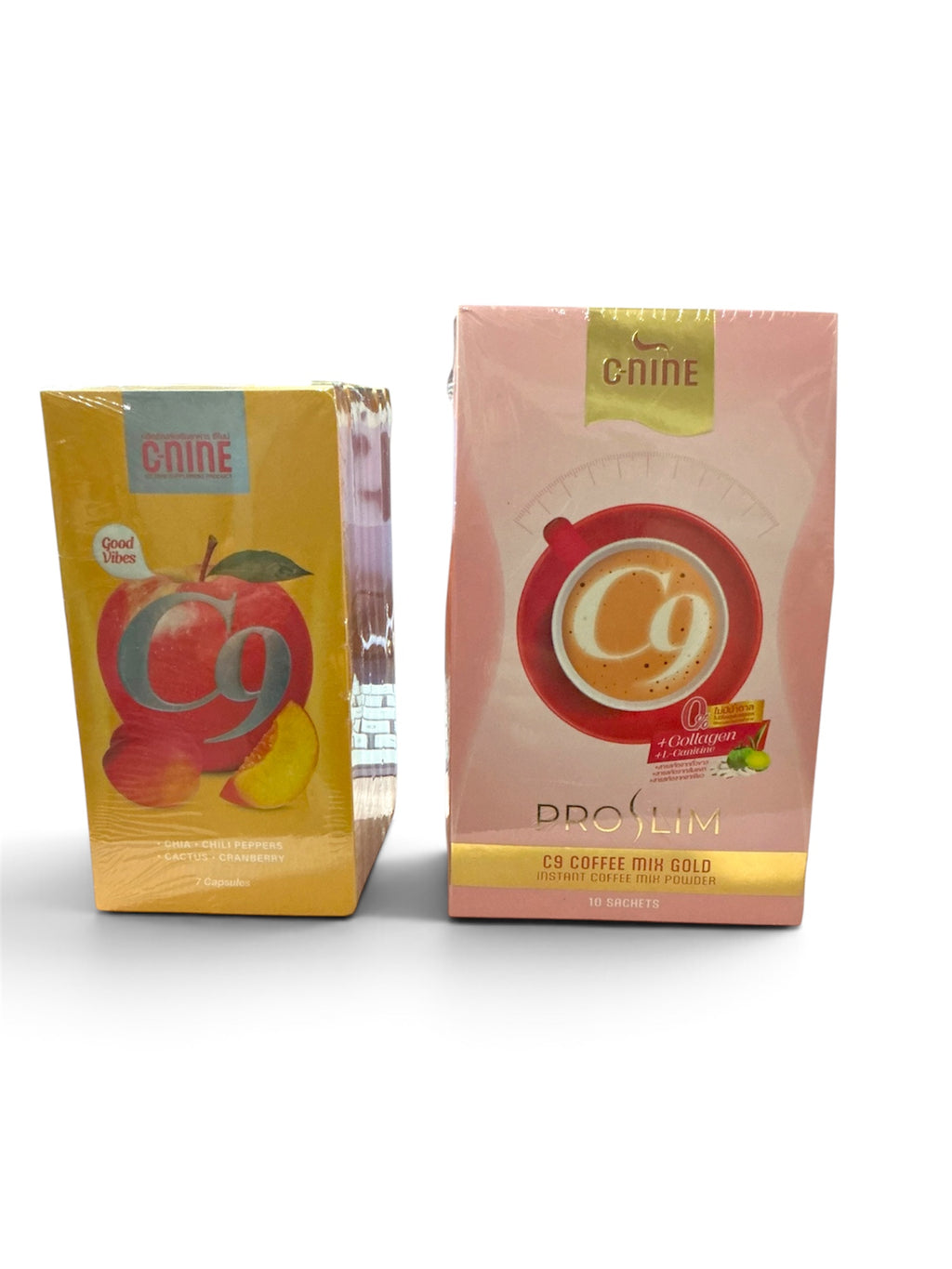 Pro Slim C9 Coffee Mix Gold with Fish Collagen & L-Carnitine – Premium Sugar-Free Thai Instant Blend (10 Sachets)