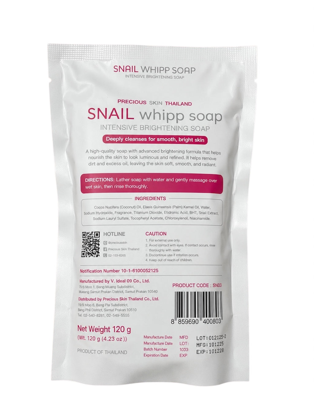 Snail Whipp Soap Bar with Foaming Mesh Net – 120g