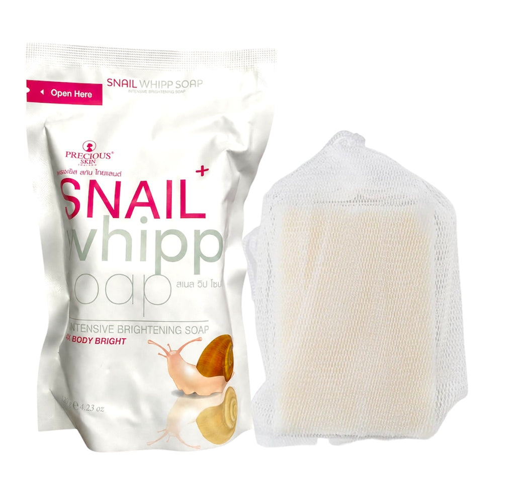 Snail Whipp Soap Bar with Foaming Mesh Net – 120g