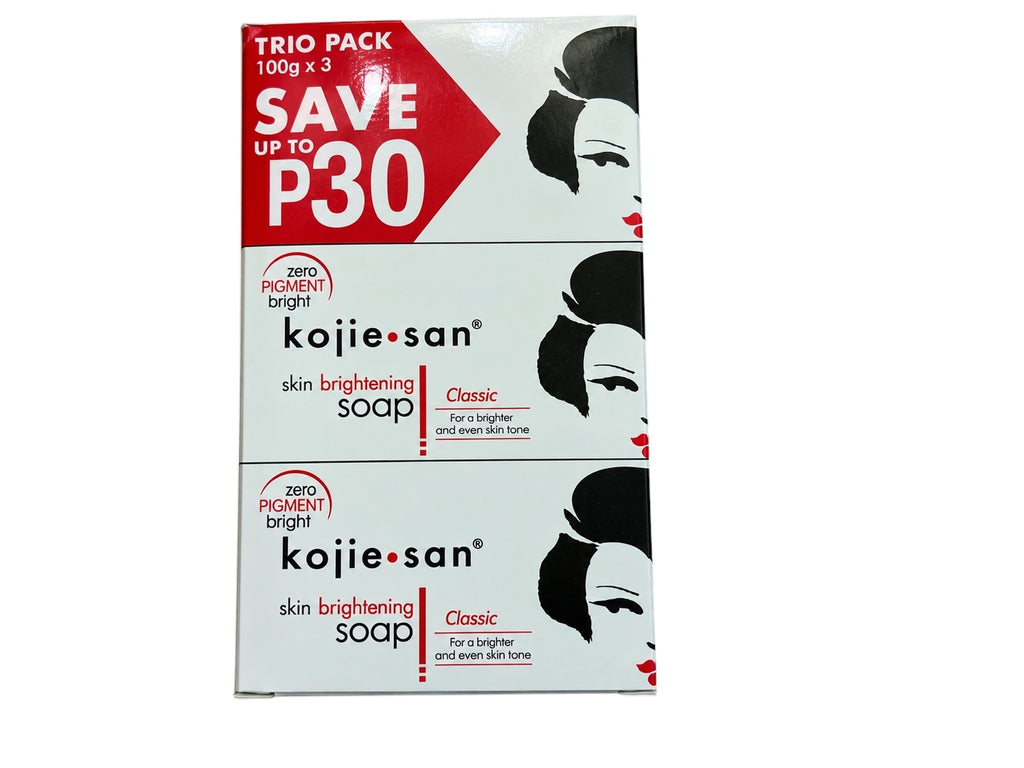 Kojie San Kojic Acid Bar Soap - 3 x 100g Pack (Brightening & Evening Skin Tone)