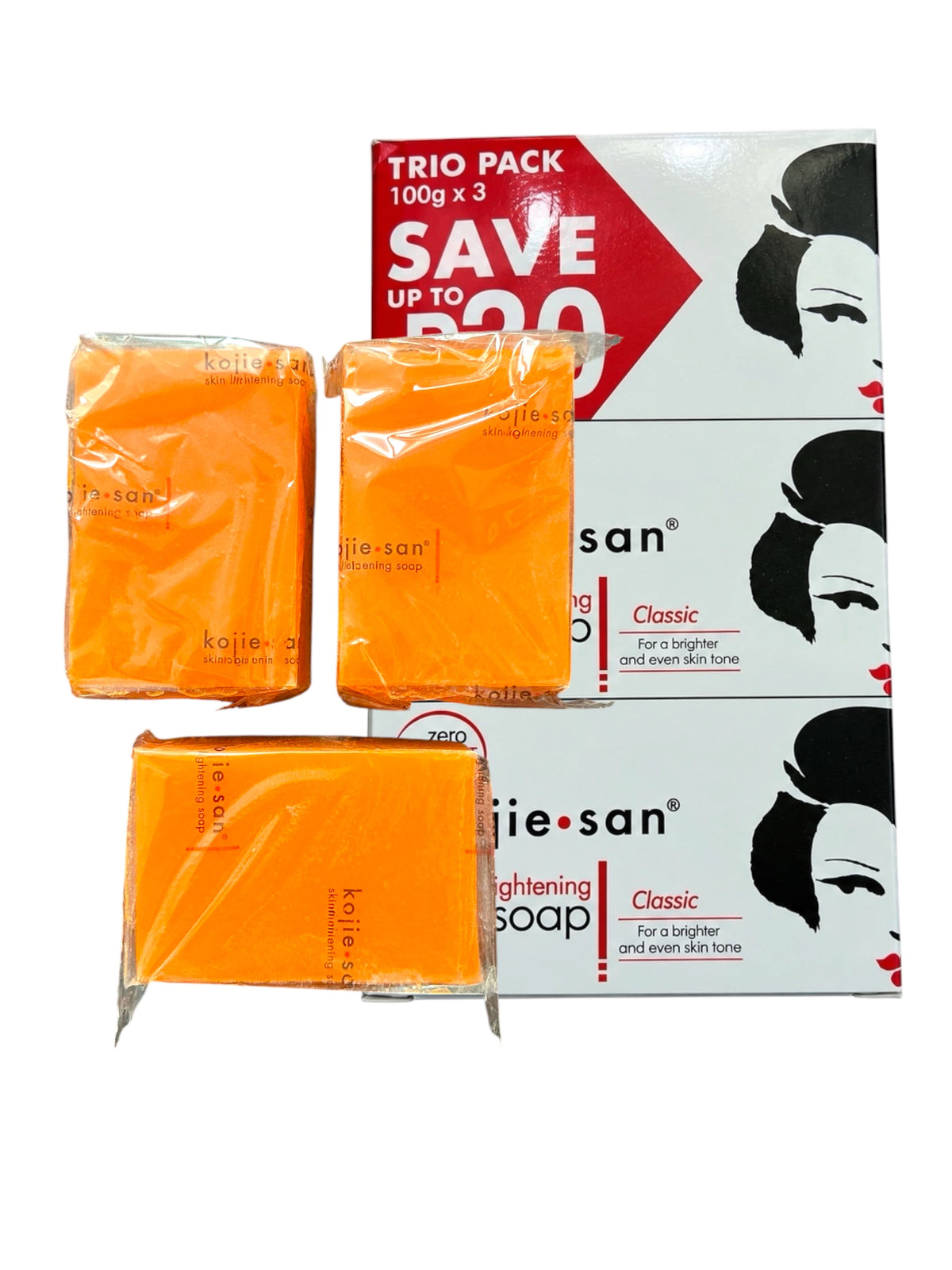 Kojie San Kojic Acid Bar Soap - 3 x 100g Pack (Brightening & Evening Skin Tone)