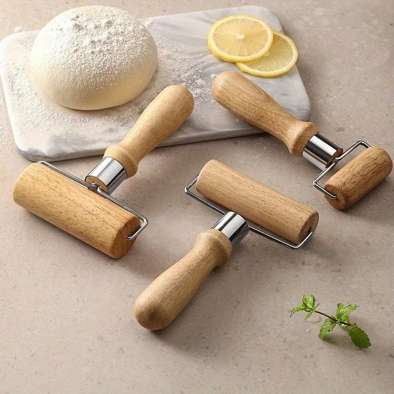 Wooden Rolling Pin - Single-Handle Dough Roller for Baking