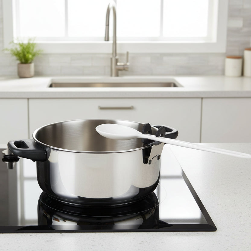 Silicone Pot Spoon Clip - Heat-Resistant Utensil Holder