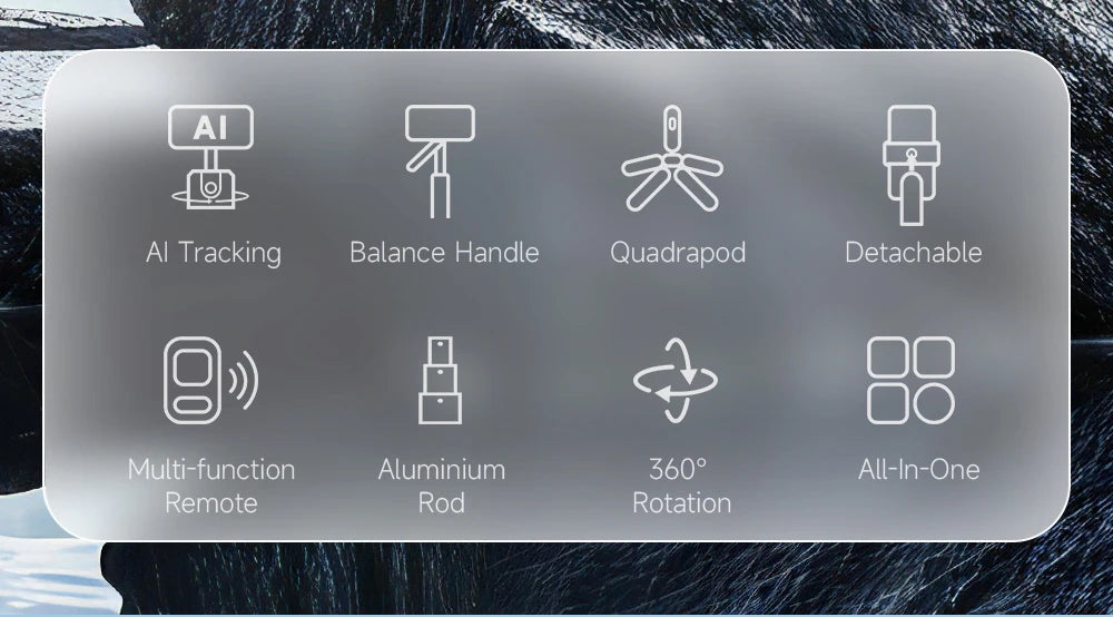 AI Tracking Selfie Stick Tripod with 360° Rotation & Bluetooth Remote - 5.4ft Extendable