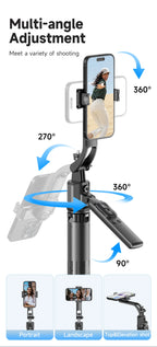 AI Tracking Selfie Stick Tripod with 360° Rotation & Bluetooth Remote - 5.4ft Extendable
