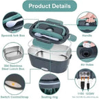 Electric Lunch Box Food Warmer - 1.5L Portable Heater for Car & Home