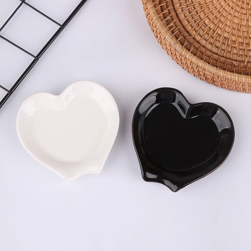 Ceramic Spoon Rest - Heart Shaped Kitchen Utensil Holder