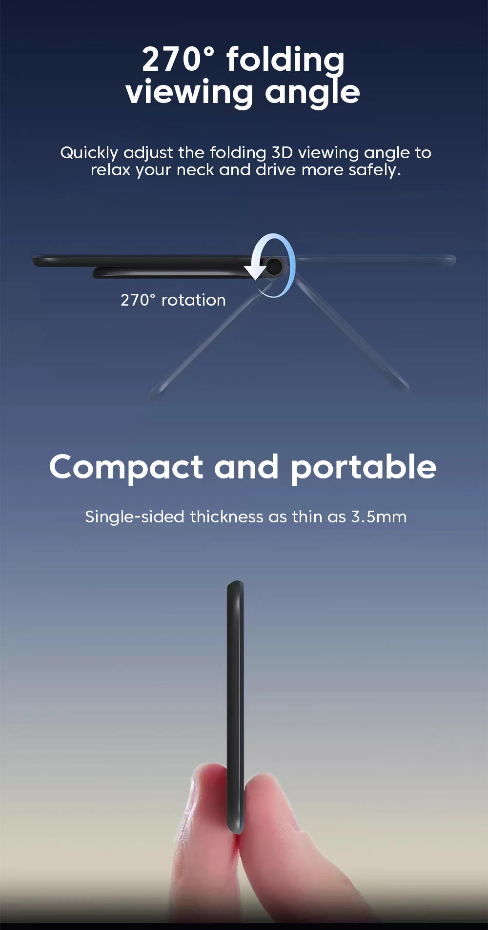 Magnetic Car Phone Holder Ultra-Thin Foldable Dashboard Mount
