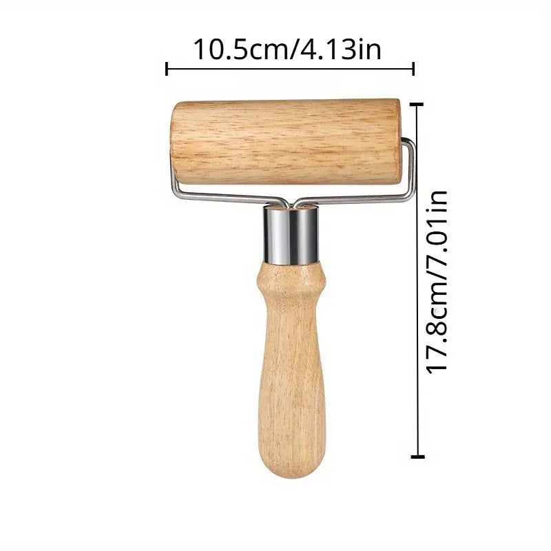 Wooden Rolling Pin - Single-Handle Dough Roller for Baking