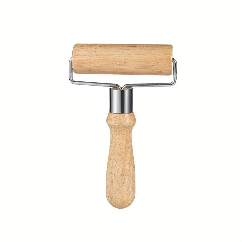 Wooden Rolling Pin - Single-Handle Dough Roller for Baking