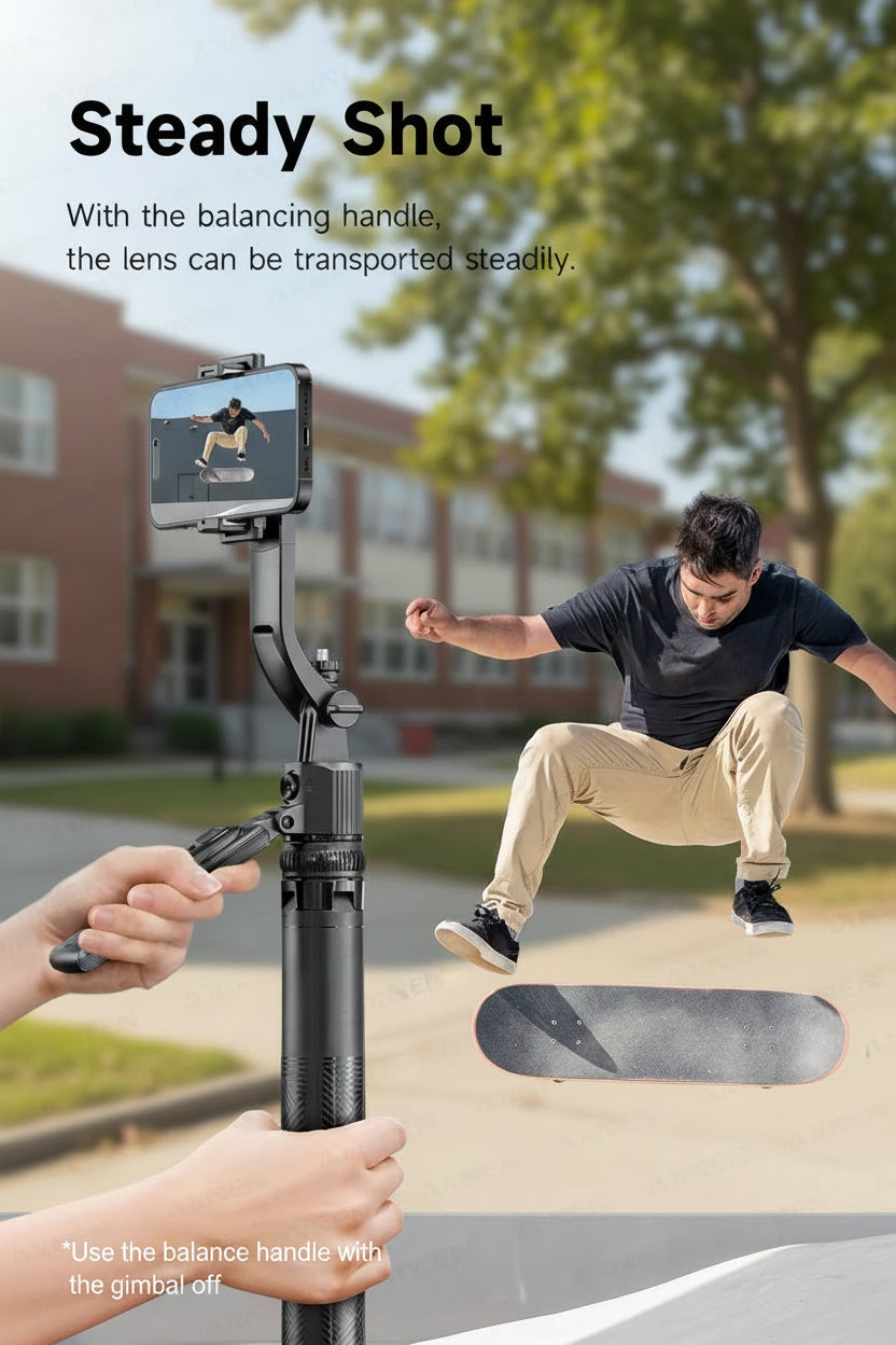 64-Inch Tripod Selfie Stick with 360° Auto-Rotation & Face Tracking - Bluetooth Remote