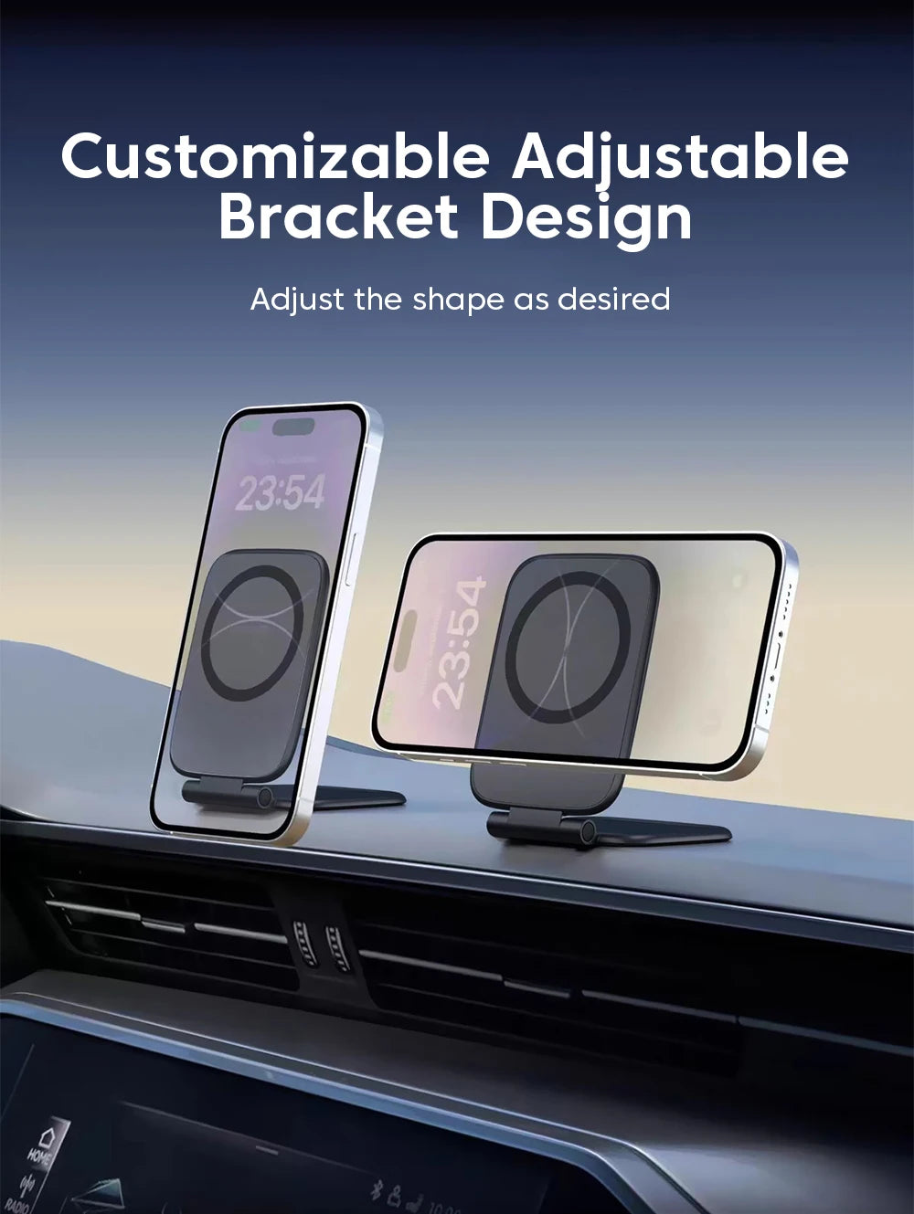 Magnetic Car Phone Holder Ultra-Thin Foldable Dashboard Mount