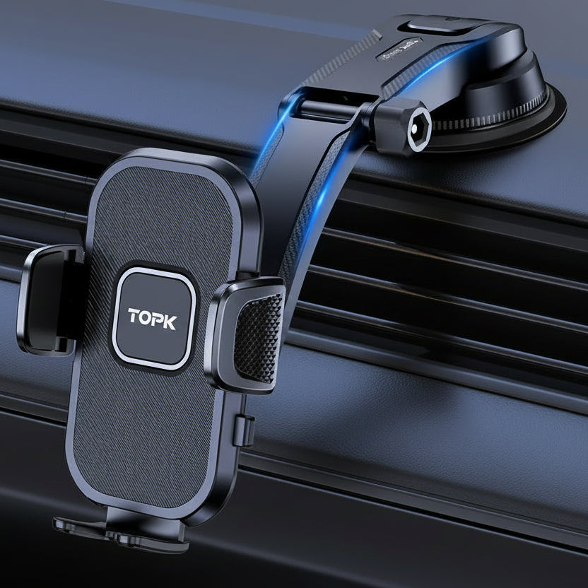 Universal Car Phone Holder - 360° Rotatable Dashboard Mount