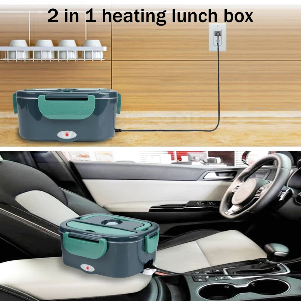 Electric Lunch Box Food Warmer - 1.5L Portable Heater for Car & Home