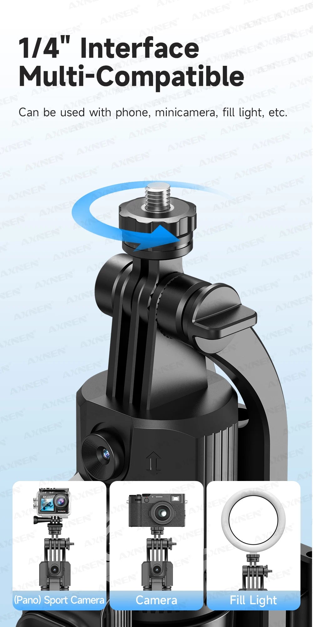 64-Inch Tripod Selfie Stick with 360° Auto-Rotation & Face Tracking - Bluetooth Remote