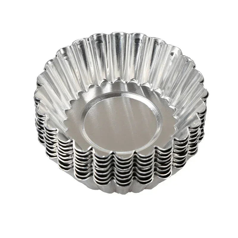 Portuguese Egg Tart Molds - 10-Pack Aluminum Baking Cups