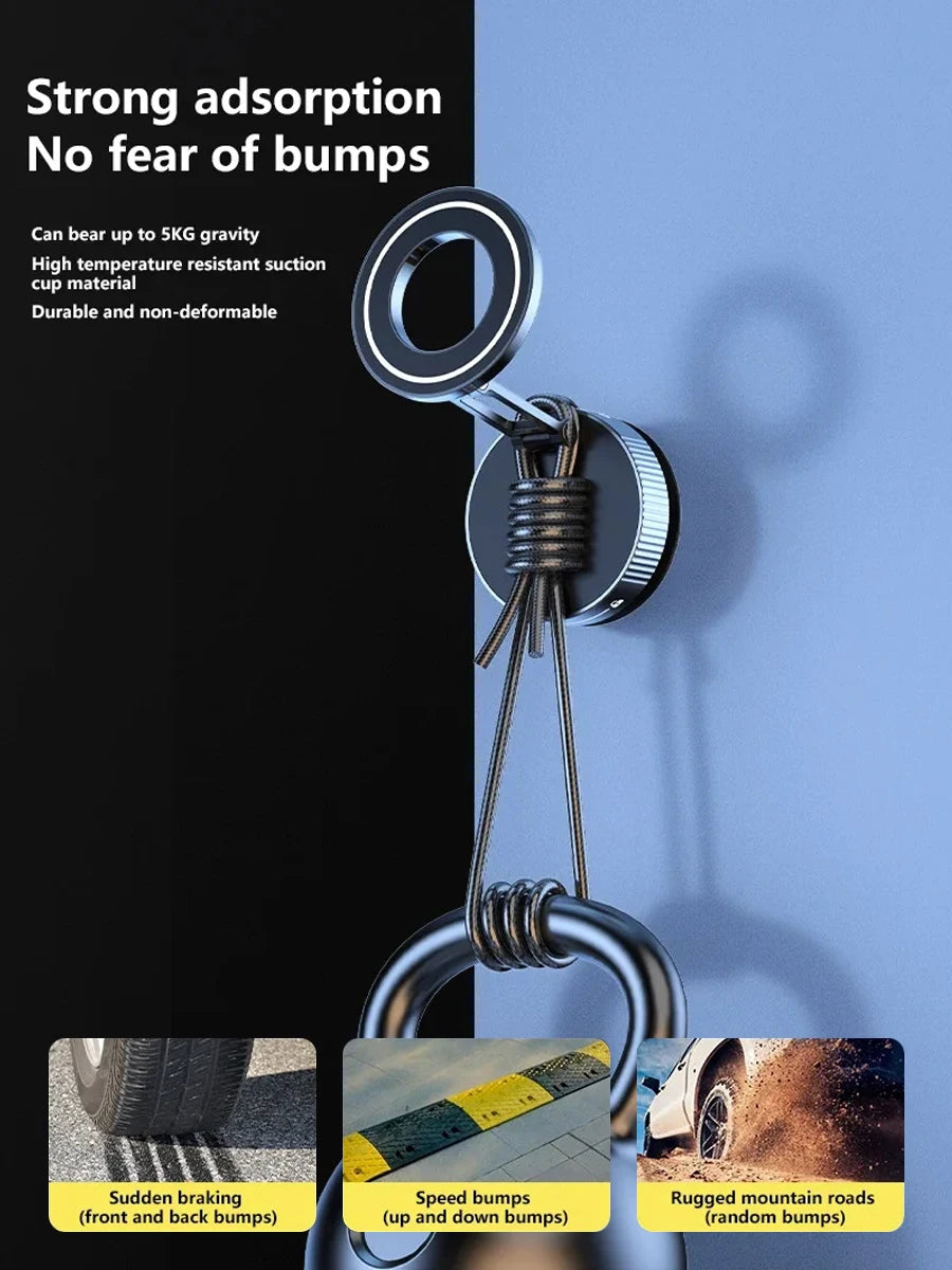 Magnetic Car Phone Mount - Suction Cup with Foldable Stand