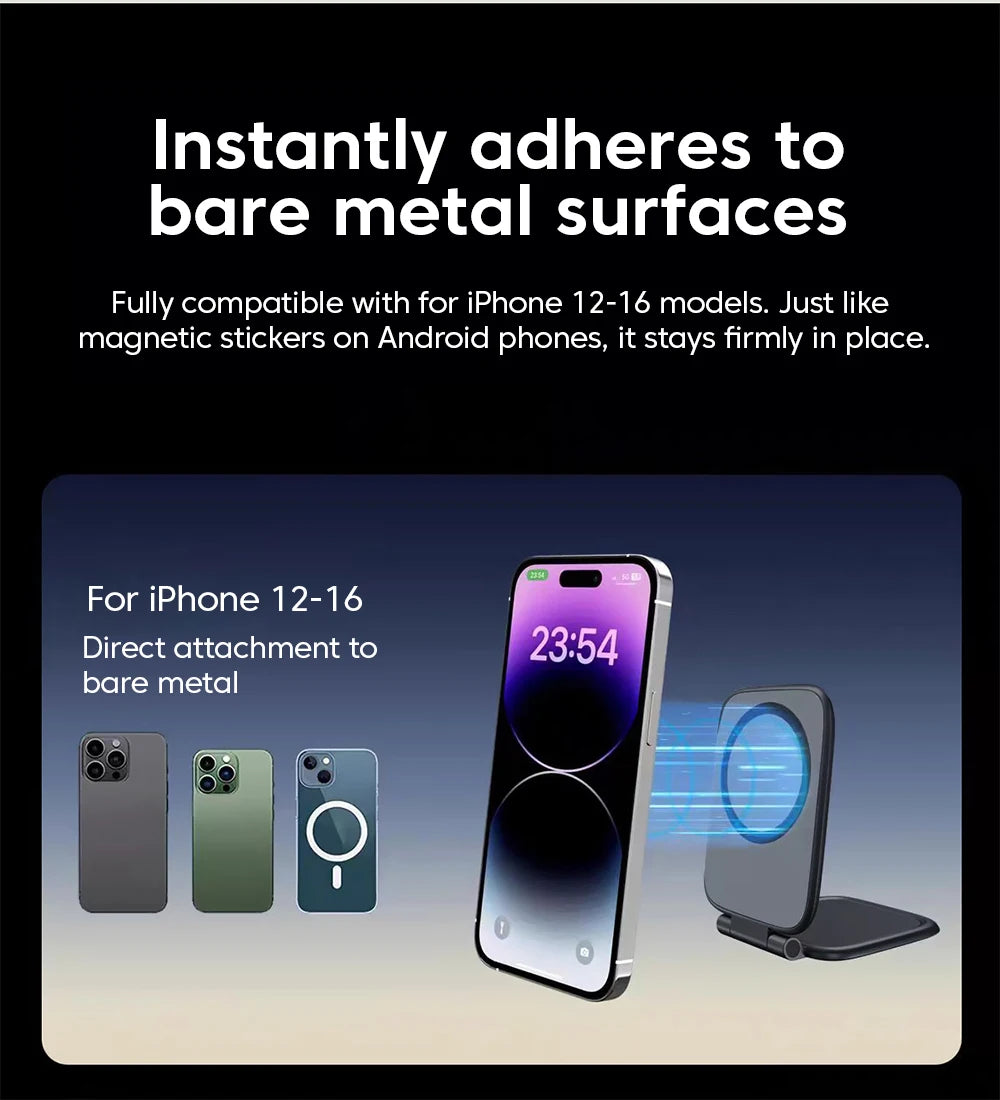 Magnetic Car Phone Holder Ultra-Thin Foldable Dashboard Mount