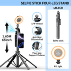 AI Tracking Selfie Stick Tripod with 360° Rotation & Bluetooth Remote - 5.4ft Extendable