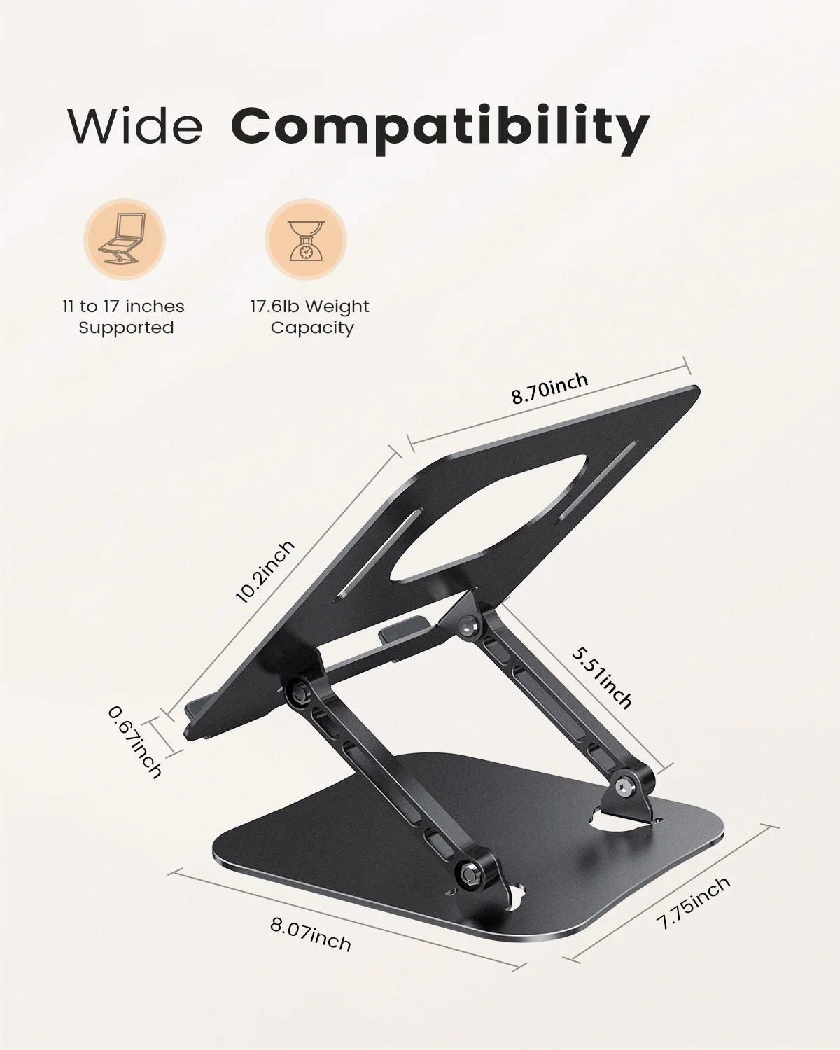 Portable Adjustable Laptop Stand - Fits 11-16 inch Laptops