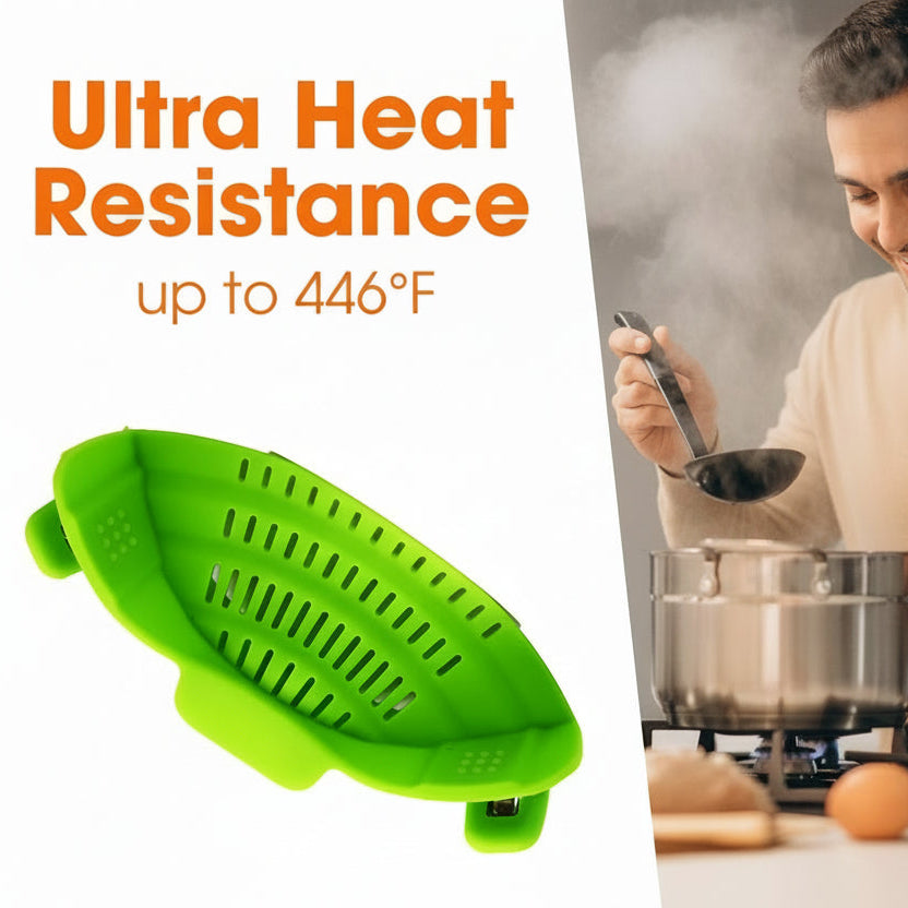 Adjustable Silicone Clip-On Pot Strainer