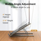Aluminum Laptop Stand - Adjustable Ergonomic Riser