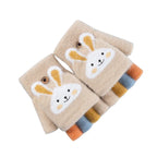 Kids Convertible Mittens - Cartoon Bunny Flip-Top Knit Gloves (Ages 4-11)